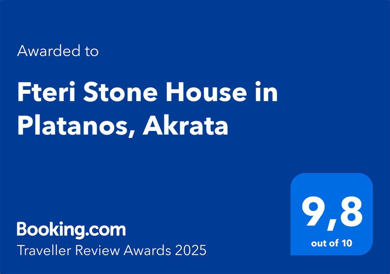Fteri Stone House In Platanos, Akrata Apartment ภายนอก รูปภาพ